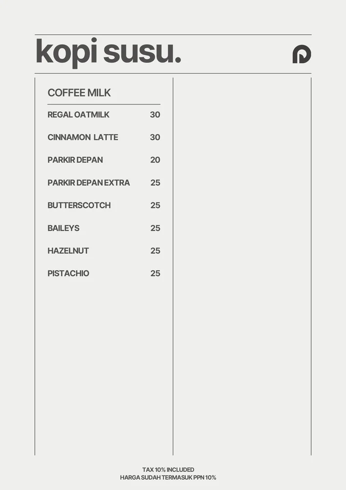 Parkir Depan Coffee & Eatery