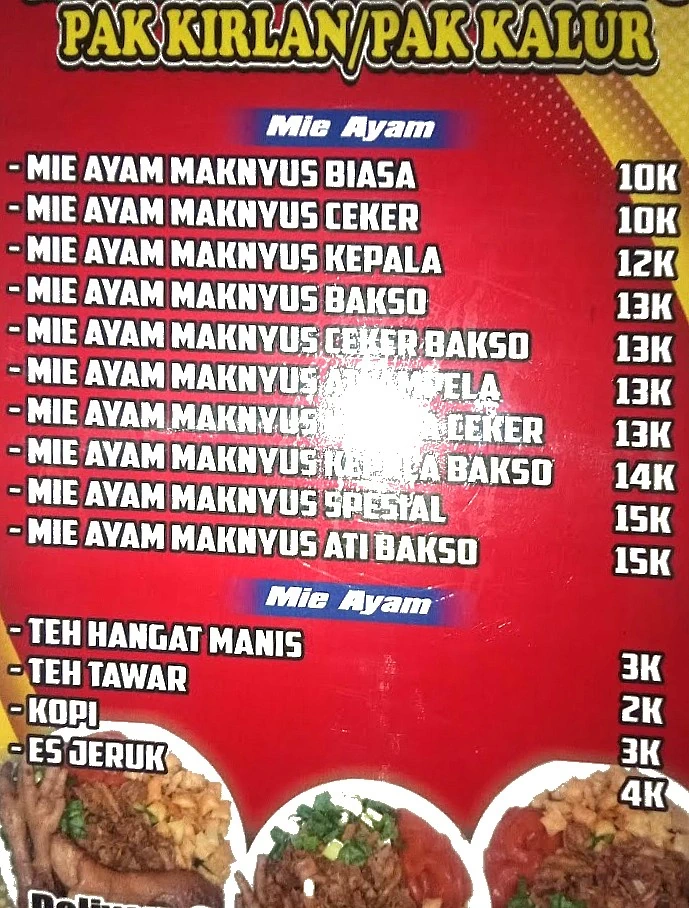 Mie Ayam Maknyus Pak Kirlan